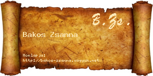 Bakos Zsanna névjegykártya